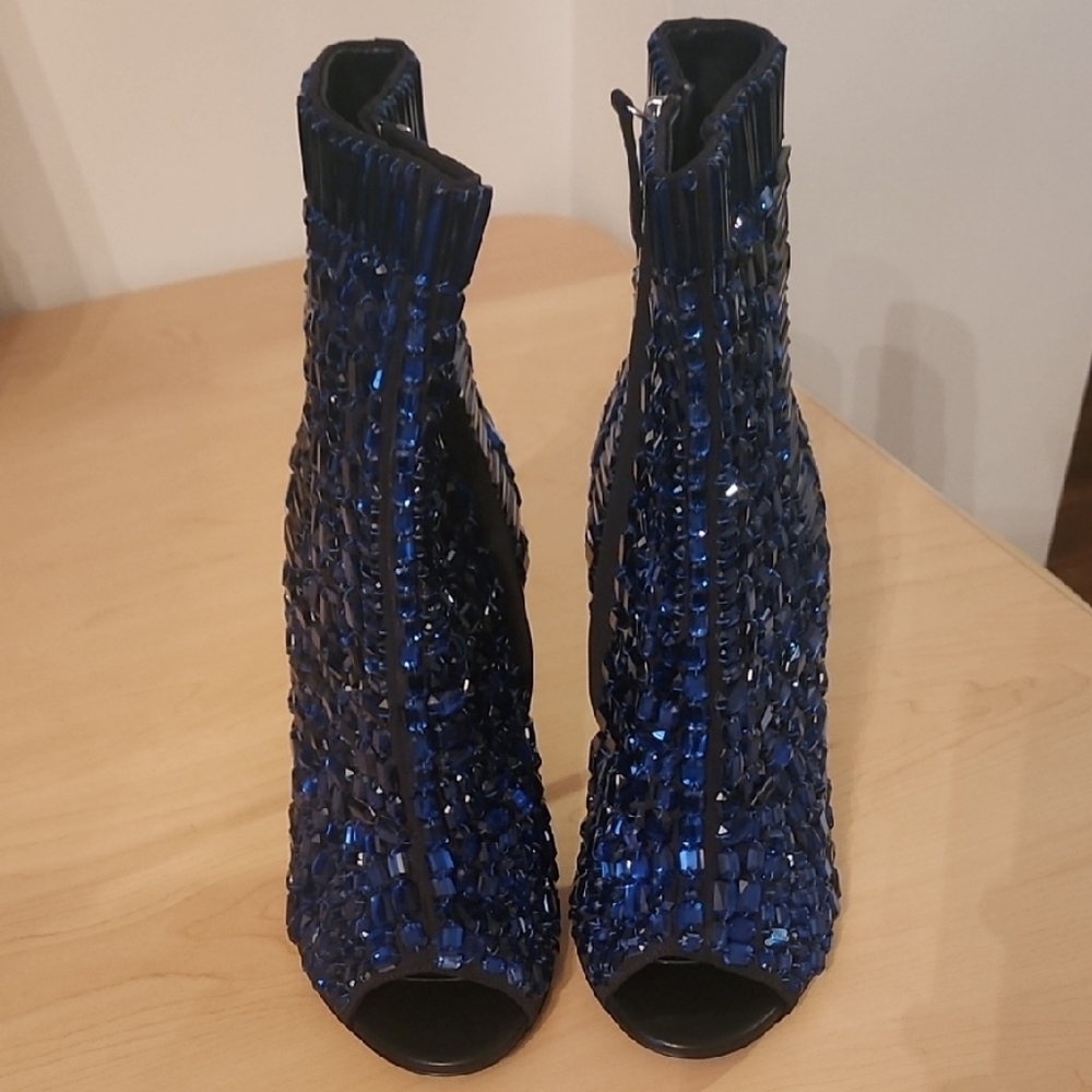 Giuseppe Zanotti Blue Gemstone Heeled Boots - Picture 2 of 5
